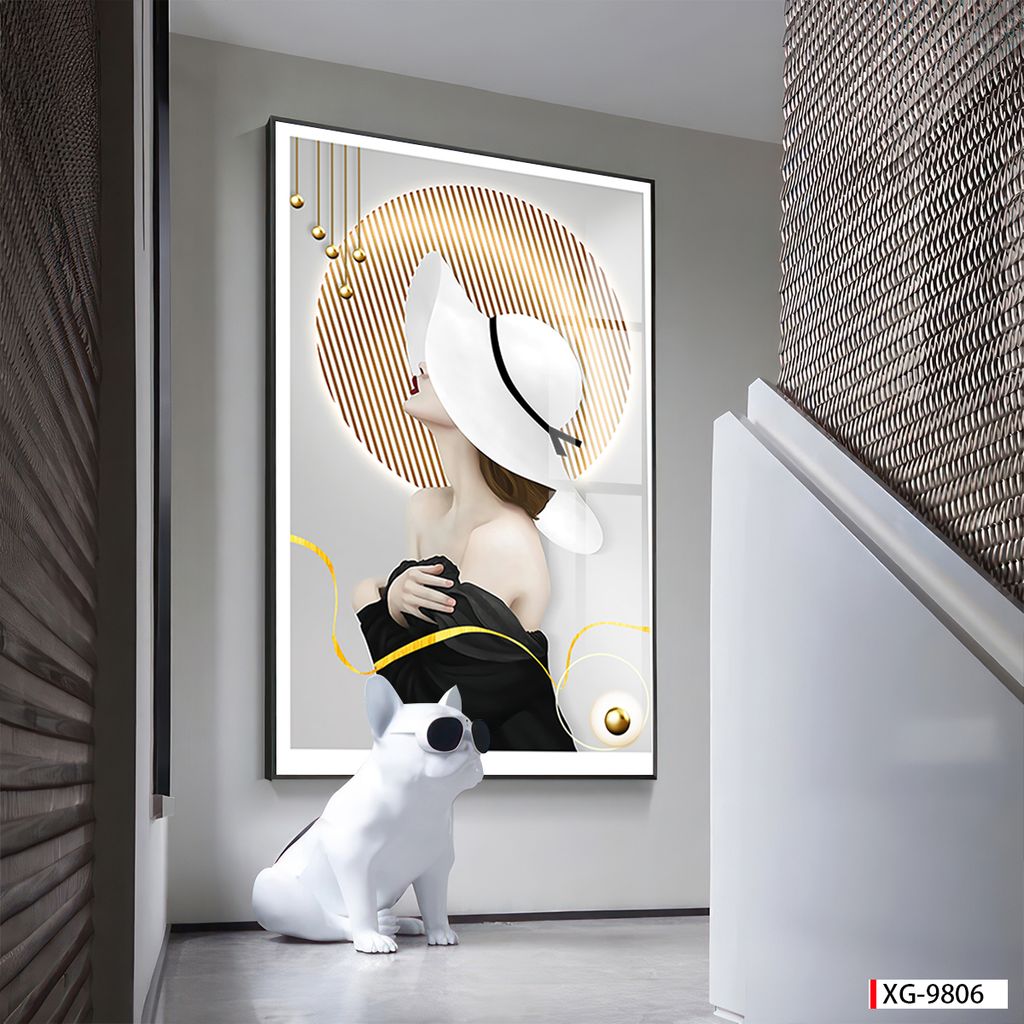 BST79 - TRANH TREO TƯỜNG - TRANG TRÍ HÀNH LANG, SẢNH, LỐI ĐI - CHỦ ĐỀ CÔ GÁI NGHỆ THUẬT - TRANH ĐƠN DỌC