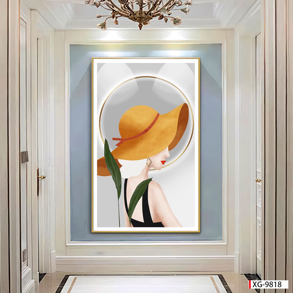 BST79 - TRANH TREO TƯỜNG - TRANG TRÍ HÀNH LANG, SẢNH, LỐI ĐI - CHỦ ĐỀ CÔ GÁI NGHỆ THUẬT - TRANH ĐƠN DỌC