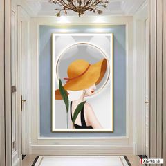 BST79 - TRANH TREO TƯỜNG - TRANG TRÍ HÀNH LANG, SẢNH, LỐI ĐI - CHỦ ĐỀ CÔ GÁI NGHỆ THUẬT - TRANH ĐƠN DỌC