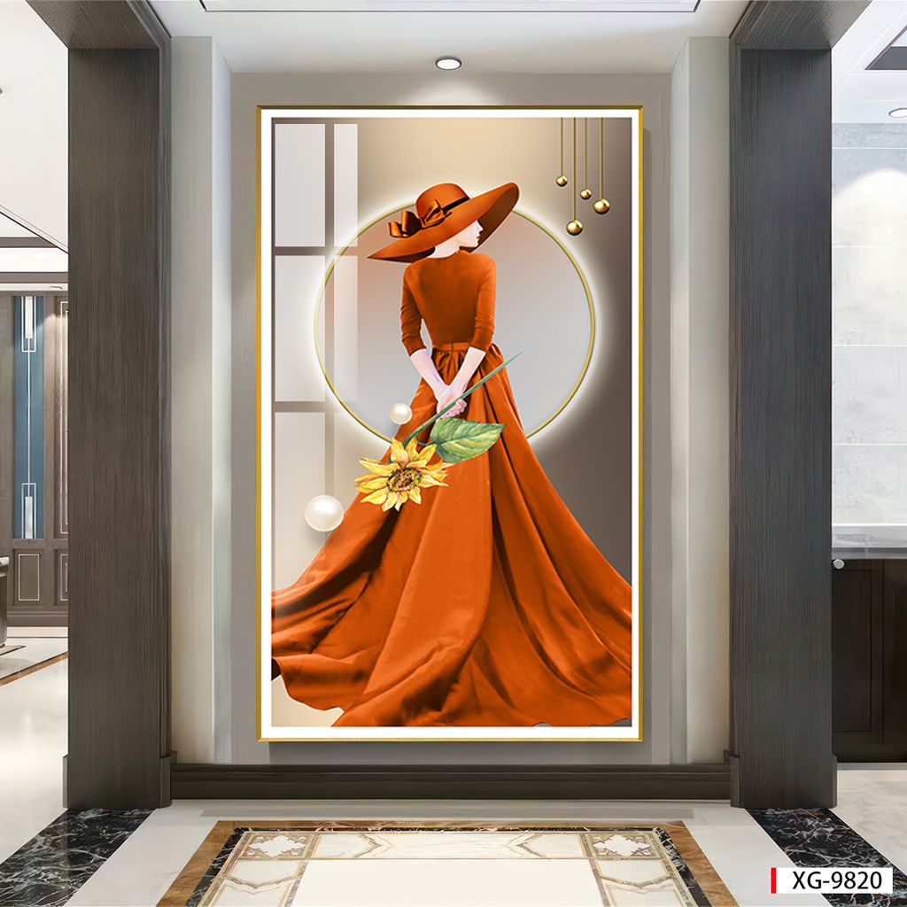 BST79 - TRANH TREO TƯỜNG - TRANG TRÍ HÀNH LANG, SẢNH, LỐI ĐI - CHỦ ĐỀ CÔ GÁI NGHỆ THUẬT - TRANH ĐƠN DỌC