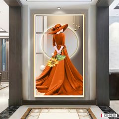 BST79 - TRANH TREO TƯỜNG - TRANG TRÍ HÀNH LANG, SẢNH, LỐI ĐI - CHỦ ĐỀ CÔ GÁI NGHỆ THUẬT - TRANH ĐƠN DỌC