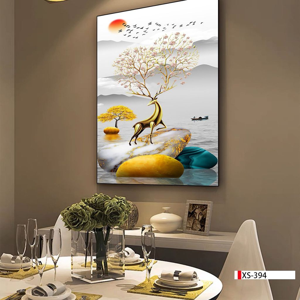 TRANH TREO TƯỜNG PHÒNG KHÁCH - PHÒNG ĂN - SẢNH LỐI ĐI - TRANH HƯƠU TÀI LỘC | MÃ XS-394