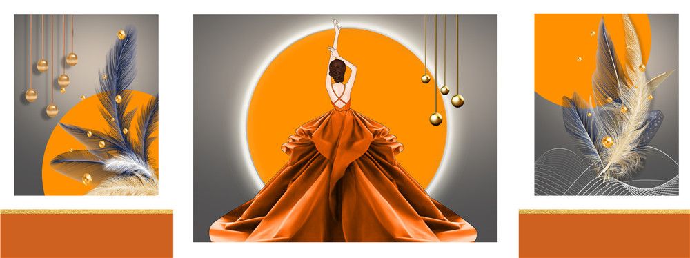 350 TRANH TREO PHÒNG KHÁCH HIỆN ĐẠI - TRANH TRANG TRÍ - TRANH TREO TƯỜNG CÔ GÁI NGHỆ THUẬT - KIỂU TRANH GHÉP BỘ 3 BỨC | MÃ Y-058