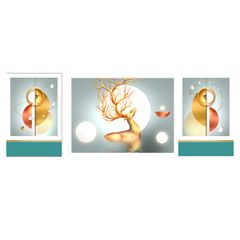 TRANH TREO PHÒNG KHÁCH -  TRANH HƯƠU TÀI LỘC - TRANH GHÉP BỘ NHIỀU BỨC | MÃ Y-088