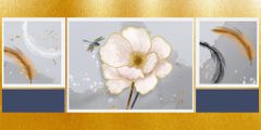 TRANH TREO TƯỜNG KHUNG HỢP KIM - TRANH TREO PHÒNG KHÁCH - TRANH TREO BÌNH HOA - HOA - MÃ Y-123
