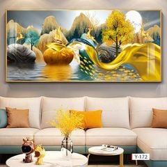 338 - TRANH TREO PHÒNG KHÁCH HIỆN ĐẠI - TRANH TRANG TRÍ - TRANH TREO TƯỜNG HƯƠU TÀI LỘC - KIỂU TRANH LIỀN KHỔ  | MÃ Y-172