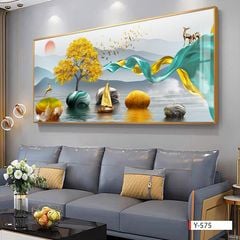 299 - TRANH TREO PHÒNG KHÁCH HIỆN ĐẠI - TRANH TRANG TRÍ - TRANH TREO TƯỜNG HƯƠU TÀI LỘC - KIỂU TRANH LIỀN KHỔ | MÃ Y-575
