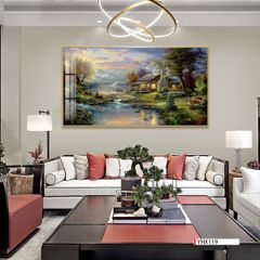 TRANH TREO TƯỜNG PHÒNG KHÁCH - TRANH PHONG CẢNH CHÂU ÂU CỔ ĐIỂN - KHỔ LỚN | MÃ YHX119