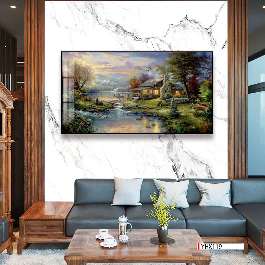 TRANH TREO TƯỜNG PHÒNG KHÁCH - TRANH PHONG CẢNH CHÂU ÂU CỔ ĐIỂN - KHỔ LỚN | MÃ YHX119