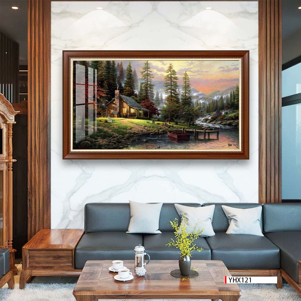 TRANH TREO TƯỜNG PHÒNG KHÁCH - TRANH PHONG CẢNH CHÂU ÂU CỔ ĐIỂN - KHỔ LỚN | MÃ YHX121