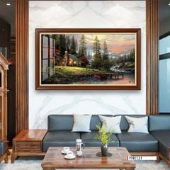 TRANH TREO TƯỜNG PHÒNG KHÁCH - TRANH PHONG CẢNH CHÂU ÂU CỔ ĐIỂN - KHỔ LỚN | MÃ YHX121