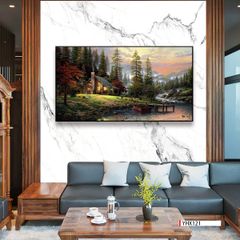 TRANH TREO TƯỜNG PHÒNG KHÁCH - TRANH PHONG CẢNH CHÂU ÂU CỔ ĐIỂN - KHỔ LỚN | MÃ YHX121
