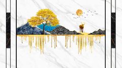 488 - TRANH VÂN ĐÁ TRỪU TƯỢNG - TẤM ỐP TRANG TRÍ PHÒNG KHÁCH, VÁCH TIVI - TẤM ỐP VÂN ĐÁ TRỪU TƯỢNG | MÃ YS-140