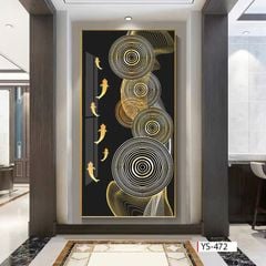 BST179 - TRANH TREO TƯỜNG CHIẾU NGHỈ CẦU THANG LỐI ĐI - TRANH TREO TƯỜNG HOA SEN CÁ CHÉP| MÃ TRANH YS-472