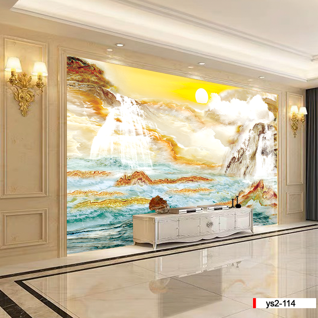 TRANH PVC ỐP TƯỜNG -TRANG TRÍ PHÒNG KHÁCH - NHÀ HÀNG - QUẦY LỄ TÂN - TRANH VÂN ĐÁ PHONG CẢNH | MÃ ys2-114