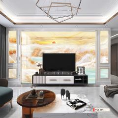 TRANH PVC ỐP TƯỜNG - VÁCH TRANG TRÍ QUẦY LỄ TÂN - TRANH VÂN ĐÁ PHONG CẢNH | MÃ YS2-115