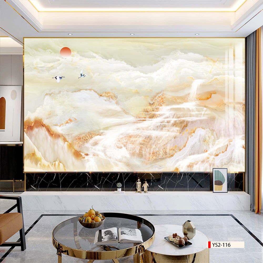 TRANH PVC ỐP TƯỜNG - VÁCH TRANG TRÍ SẢNH TIẾP KHÁCH - TRANH VÂN ĐÁ PHONG CẢNH | MÃ YS2-116