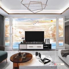 TRANH PVC ỐP TƯỜNG - VÁCH TRANG TRÍ TIVI PHÒNG KHÁCH - TRANH VÂN ĐÁ PHONG CẢNH | MÃ YS2-118