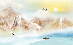 TRANH PVC ỐP TƯỜNG - VÁCH TRANG TRÍ TIVI PHÒNG KHÁCH - TRANH VÂN ĐÁ PHONG CẢNH | MÃ YS2-119