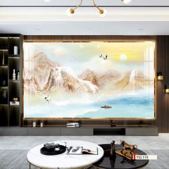 TRANH PVC ỐP TƯỜNG - VÁCH TRANG TRÍ TIVI PHÒNG KHÁCH - TRANH VÂN ĐÁ PHONG CẢNH | MÃ YS2-119