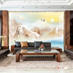 TRANH PVC ỐP TƯỜNG - VÁCH TRANG TRÍ TIVI PHÒNG KHÁCH - TRANH VÂN ĐÁ PHONG CẢNH | MÃ YS2-119