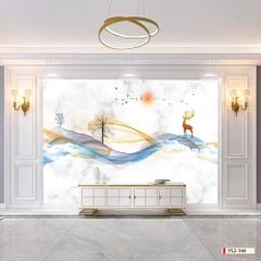 BST159 - TẤM ỐP VÂN ĐÁ HIỆN ĐẠI KẾT HỢP - VÁCH TIVI, PHÒNG KHÁCH