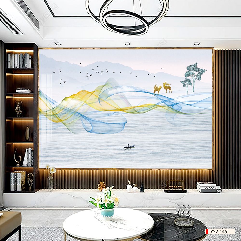 BST159 - TẤM ỐP VÂN ĐÁ HIỆN ĐẠI KẾT HỢP - VÁCH TIVI, PHÒNG KHÁCH