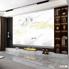 BST159 - TẤM ỐP VÂN ĐÁ HIỆN ĐẠI KẾT HỢP - VÁCH TIVI, PHÒNG KHÁCH