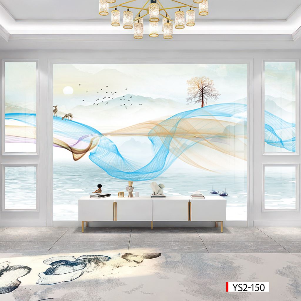 BST159 - TẤM ỐP VÂN ĐÁ HIỆN ĐẠI KẾT HỢP - VÁCH TIVI, PHÒNG KHÁCH