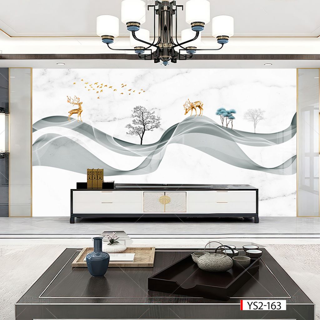BST159 - TẤM ỐP VÂN ĐÁ HIỆN ĐẠI KẾT HỢP - VÁCH TIVI, PHÒNG KHÁCH