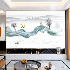 198 TẤM PVC ỐP TƯỜNG - TẤM ỐP TRANG TRÍ PHÒNG KHÁCH, VÁCH TIVI - TẤM ỐP VÂN ĐÁ HIỆN ĐẠI KẾT HỢP | MÃ ys2-171