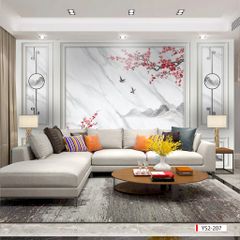 BST27 - TRANH DÁN TƯỜNG 3D - TRANG TRÍ PHÒNG KHÁCH, SAU SOFA, PHÒNG NGỦ - CHỦ ĐỀ PHÀO CHỈ TÂN CỔ ĐIỂN - KHỔ LỚN