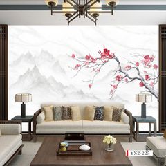 TRANH VẢI DÁN TƯỜNG 3D PHÒNG KHÁCH - TRANH HOA 3D | MÃ YS2-225