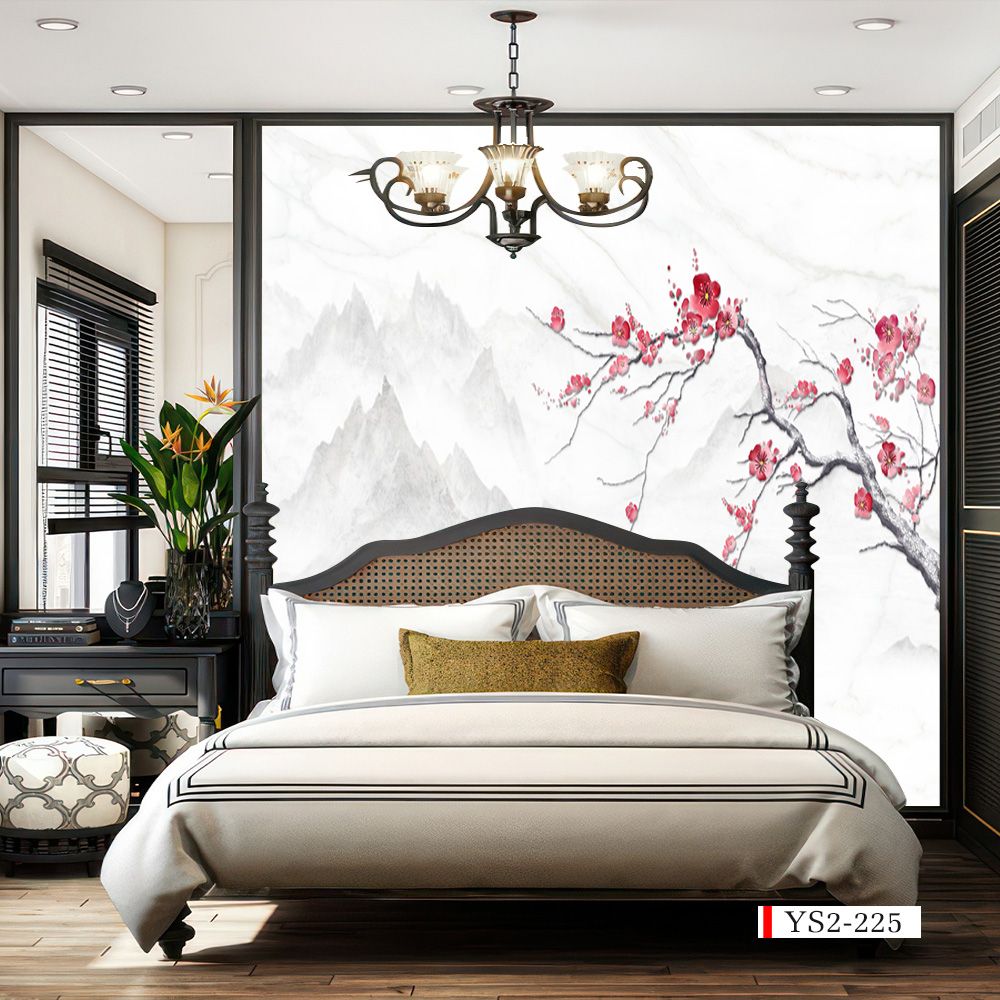 TRANH VẢI DÁN TƯỜNG 3D PHÒNG KHÁCH - TRANH HOA 3D | MÃ YS2-225