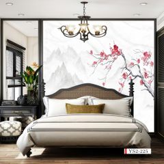 TRANH VẢI DÁN TƯỜNG 3D PHÒNG KHÁCH - TRANH HOA 3D | MÃ YS2-225