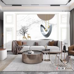 BST25 - TRANH DÁN TƯỜNG 3D - TRANG TRÍ NHÀ HÀNG, CAFE - TRANH PHÀO CHỈ TÂN CỔ ĐIỂN - KHỔ LỚN