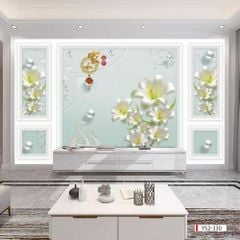 BST 156 - TRANH DÁN TƯỜNG 3D - TRANG TRÍ PHÒNG KHÁCH, VÁCH TIVI, SAU SOFA - CHỦ ĐỀ PHÀO CHỈ TÂN CỔ ĐIÊN - KHỔ LỚN