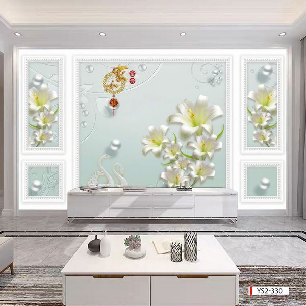 TRANH DÁN TƯỜNG 3D - TRANG TRÍ PHÒNG KHÁCH, VÁCH TIVI, SAU SOFA - CHỦ ĐỀ PHÀO CHỈ TÂN CỔ ĐIÊN - KHỔ LỚN - MÃ:ys2-330