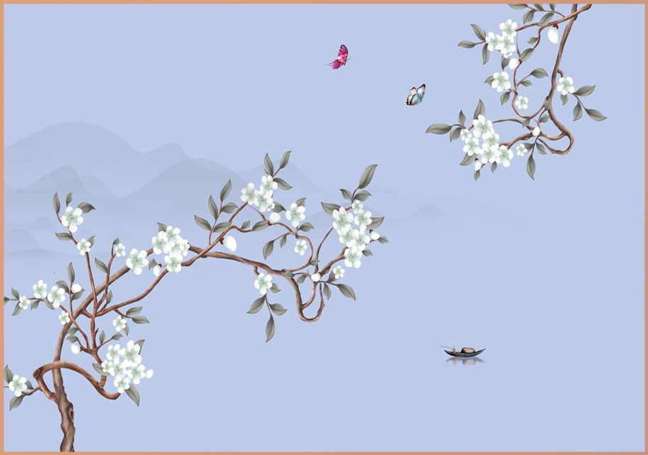 TRANH VẢI DÁN TƯỜNG 3D PHÒNG NGỦ, PHÒNG KHÁCH - TRANH DÁN TƯỜNG INDOCHINE | MÃ YS2-346