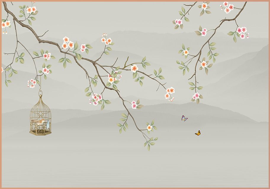 TRANH VẢI DÁN TƯỜNG 3D PHÒNG NGỦ, PHÒNG KHÁCH - TRANH DÁN TƯỜNG INDOCHINE | MÃ YS2-353