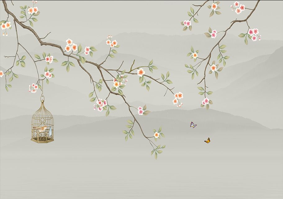 TRANH VẢI DÁN TƯỜNG 3D PHÒNG NGỦ, PHÒNG KHÁCH - TRANH DÁN TƯỜNG INDOCHINE | MÃ YS2-353