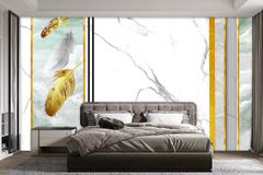 TRANH VẢI DÁN TƯỜNG 3D - PHÀO CHỈ TÂN CỔ ĐIỂN - PHÒNG KHÁCH - PHONG CÁCH HIỆN ĐẠI - KHỔ LỚN | MÃ YS3-003