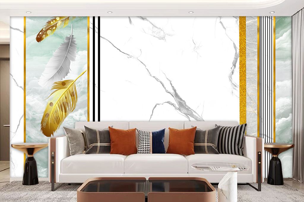 TRANH VẢI DÁN TƯỜNG 3D - PHÀO CHỈ TÂN CỔ ĐIỂN - PHÒNG KHÁCH - PHONG CÁCH HIỆN ĐẠI - KHỔ LỚN | MÃ YS3-003