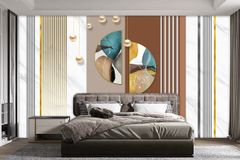 TRANH VẢI DÁN TƯỜNG 3D - PHÀO CHỈ TÂN CỔ ĐIỂN - PHÒNG KHÁCH - PHONG CÁCH HIỆN ĐẠI - KHỔ LỚN| MÃ YS3-013