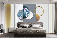 TRANH VẢI DÁN TƯỜNG 3D - PHÀO CHỈ TÂN CỔ ĐIỂN - PHÒNG KHÁCH - PHONG CÁCH HIỆN ĐẠI - KHỔ LỚN | MÃ YS3-014