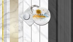 TRANH VẢI DÁN TƯỜNG 3D - PHÀO CHỈ TÂN CỔ ĐIỂN - PHÒNG KHÁCH - PHONG CÁCH HIỆN ĐẠI - KHỔ LỚN | MÃ YS3-015