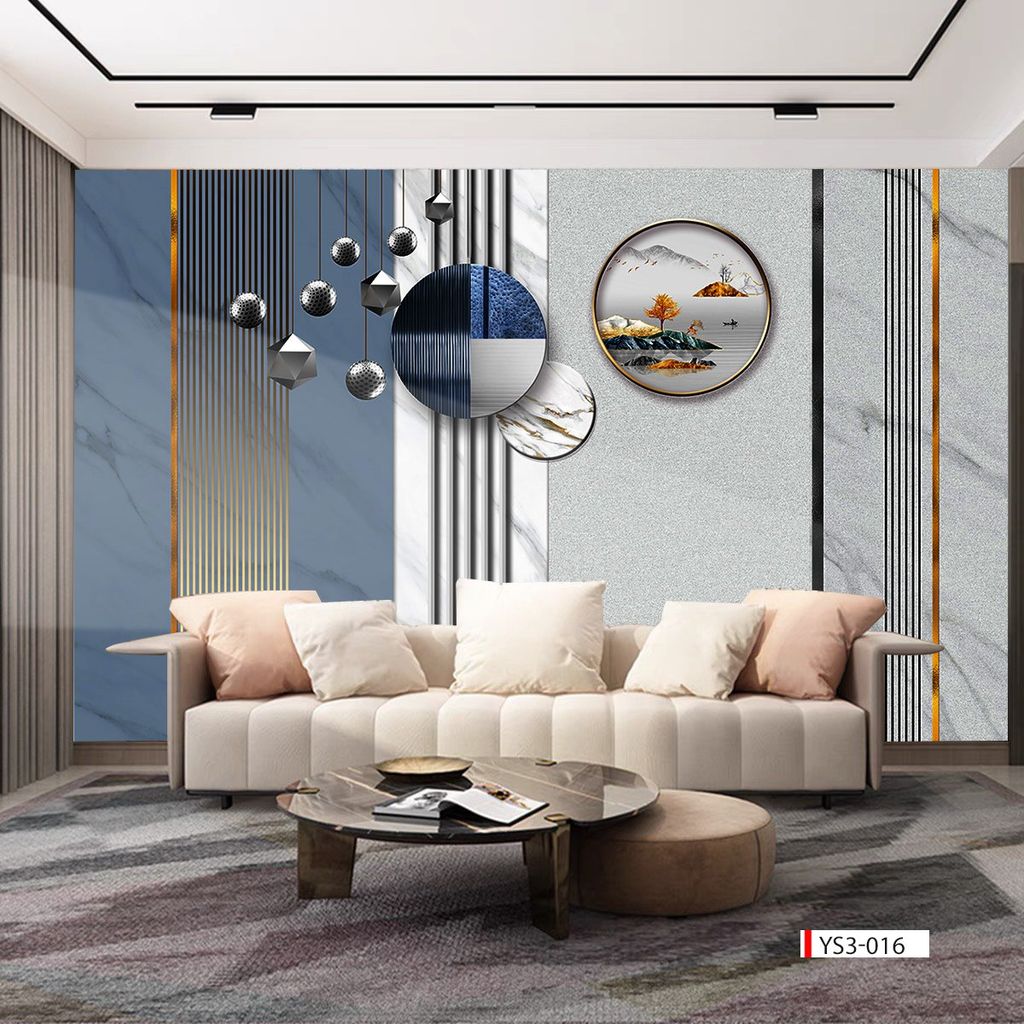 BST36 - TRANH DÁN TƯỜNG 3D - TRANG TRÍ PHÒNG KHÁCH, PHÒNG NGỦ - CHỦ ĐỀ HIỆN ĐẠI - KHỔ LỚN - 2024