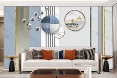 TRANH VẢI DÁN TƯỜNG 3D - PHÀO CHỈ TÂN CỔ ĐIỂN - PHÒNG KHÁCH - PHONG CÁCH HIỆN ĐẠI - KHỔ LỚN | MÃ YS3-016
