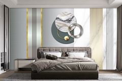 TRANH VẢI DÁN TƯỜNG 3D - PHÀO CHỈ TÂN CỔ ĐIỂN - PHÒNG KHÁCH - PHONG CÁCH HIỆN ĐẠI - KHỔ LỚN | MÃ YS3-018