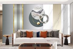 TRANH VẢI DÁN TƯỜNG 3D - PHÀO CHỈ TÂN CỔ ĐIỂN - PHÒNG KHÁCH - PHONG CÁCH HIỆN ĐẠI - KHỔ LỚN | MÃ YS3-018